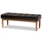 Baxton Studio Sanford Mid-Century Modern Dark Brown Faux Leather and Walnut Brown Finished Wood Dining Bench 184-11345-Zoro - alternate 1